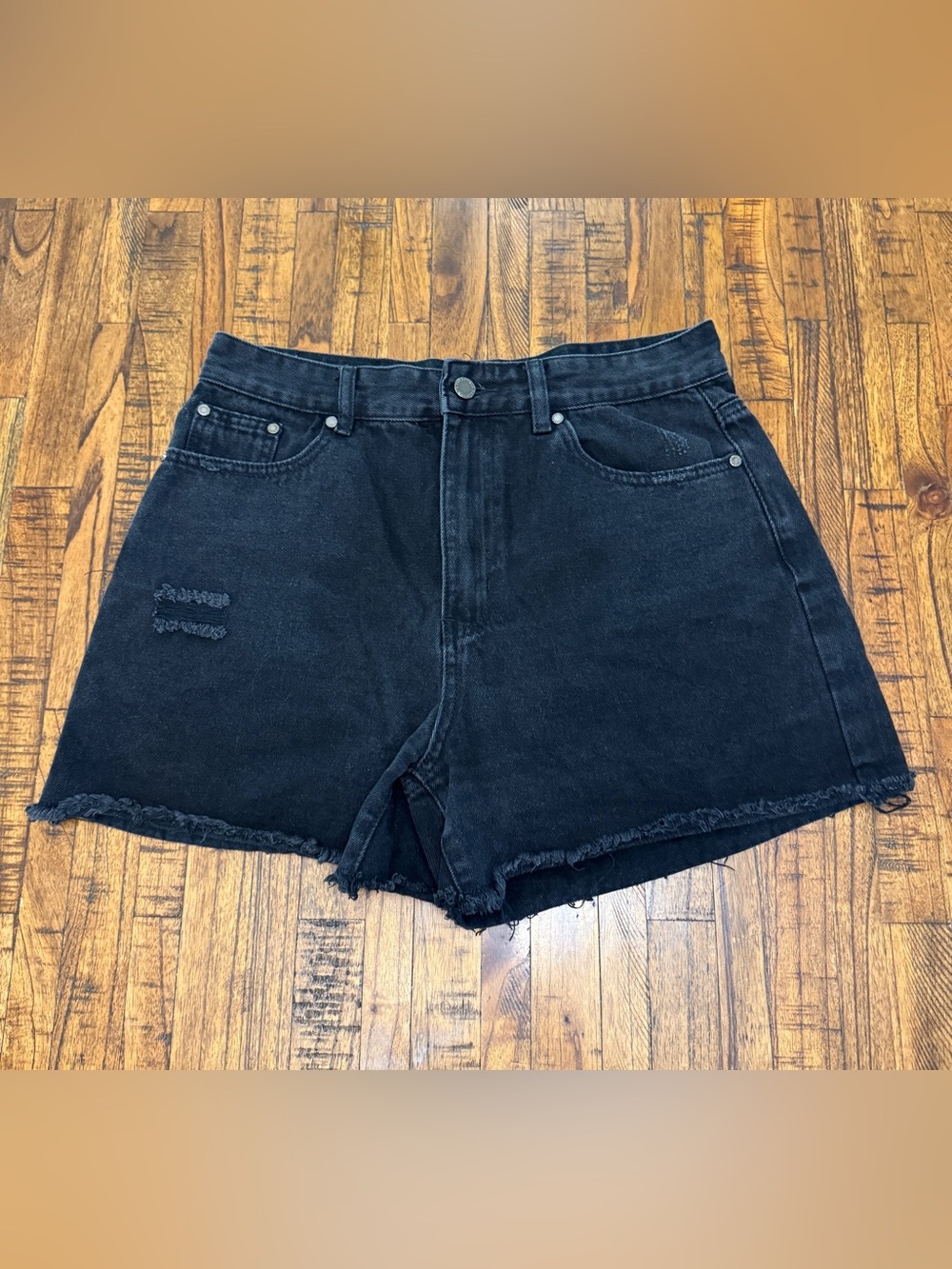 Disturbia Black Frayed Denim Shorts size 30